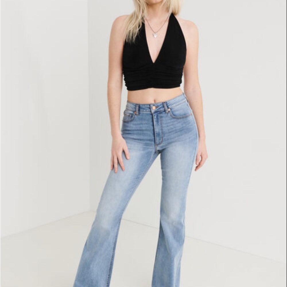 Women's Light Blue Flared Jeans